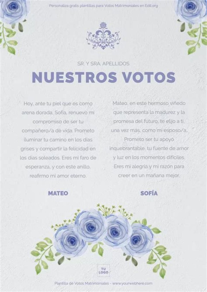 ¿Cuáles son las palabras de los votos matrimoniales?