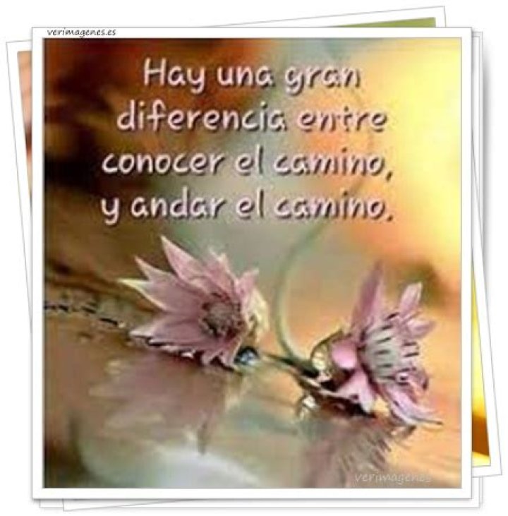 Hay una diferencia entre conocer el camino y recorrer el camino
