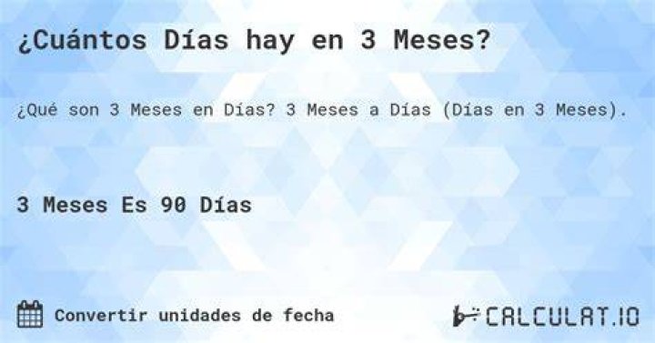 ¿Son 90 días 3 meses? – Celebrity.fm