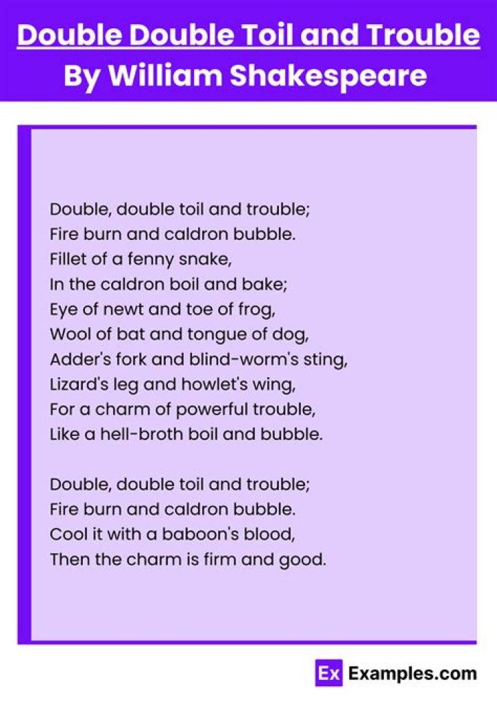 What Shakespeare play does double double toil and trouble come from?